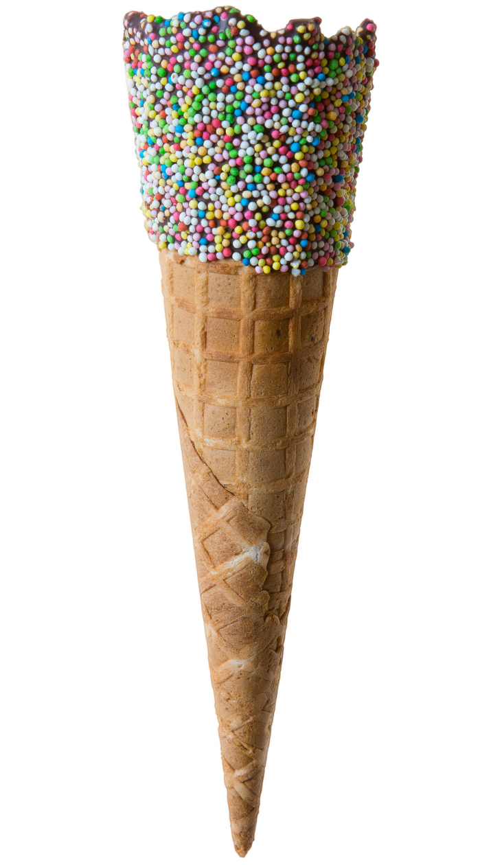 Tall Rainbow Waffle Cone x 90