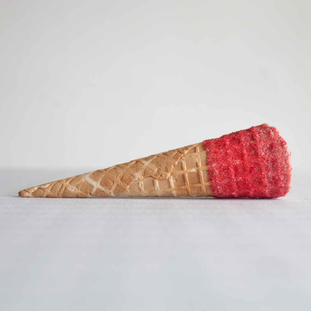 Tall Red Sherbet Waffle Cone (50mm x 177mm)