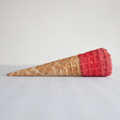Tall Red Sherbet Waffle Cone (50mm x 177mm)